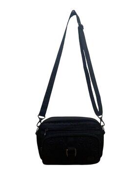 Lug Women’s Black Quilted Polyester Carousel Adjustable Strap Crossbody Bag